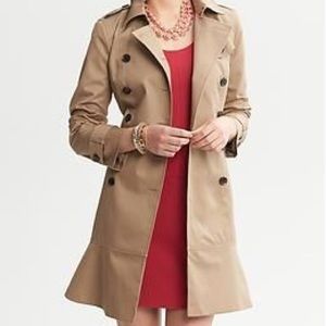 Banana Republic ruffle hem trench